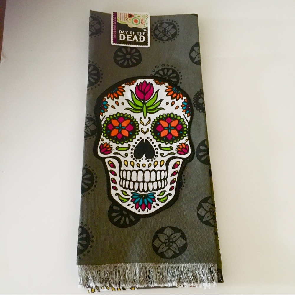 Sugar Skull Kitchen Towel set of 2 Day of the Dead
